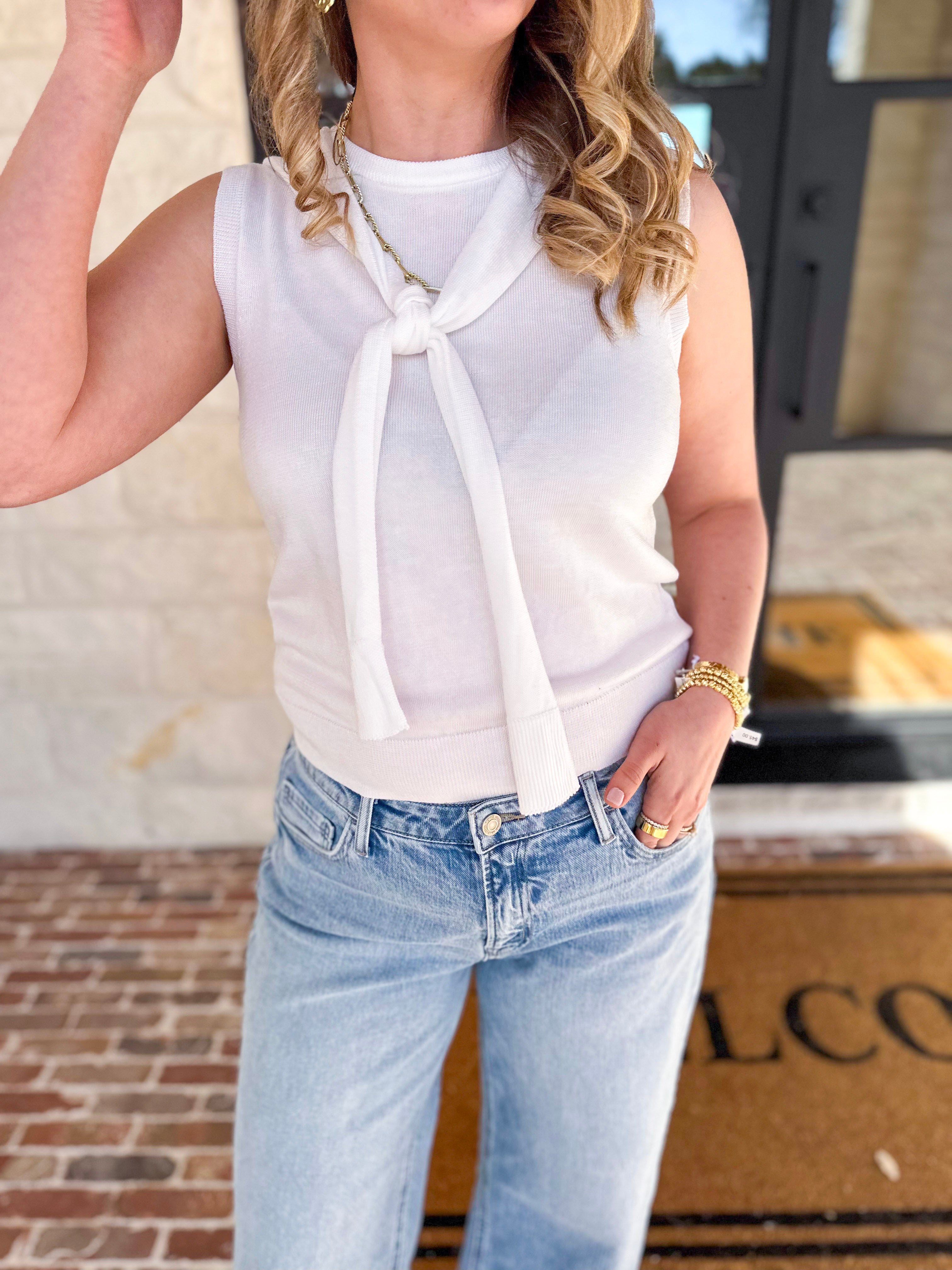 The Country Club Knit Sweater - Ivory-230 Sweaters/Cardis-ENTRO-July & June Women's Fashion Boutique Located in San Antonio, Texas