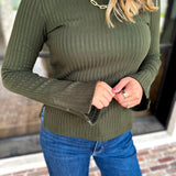 Liverpool - Everyday Favorite Scoop Neck Top - Forest-230 Sweaters/Cardis-LIVERPOOL JEANS COMPANY-July & June Women's Fashion Boutique Located in San Antonio, Texas