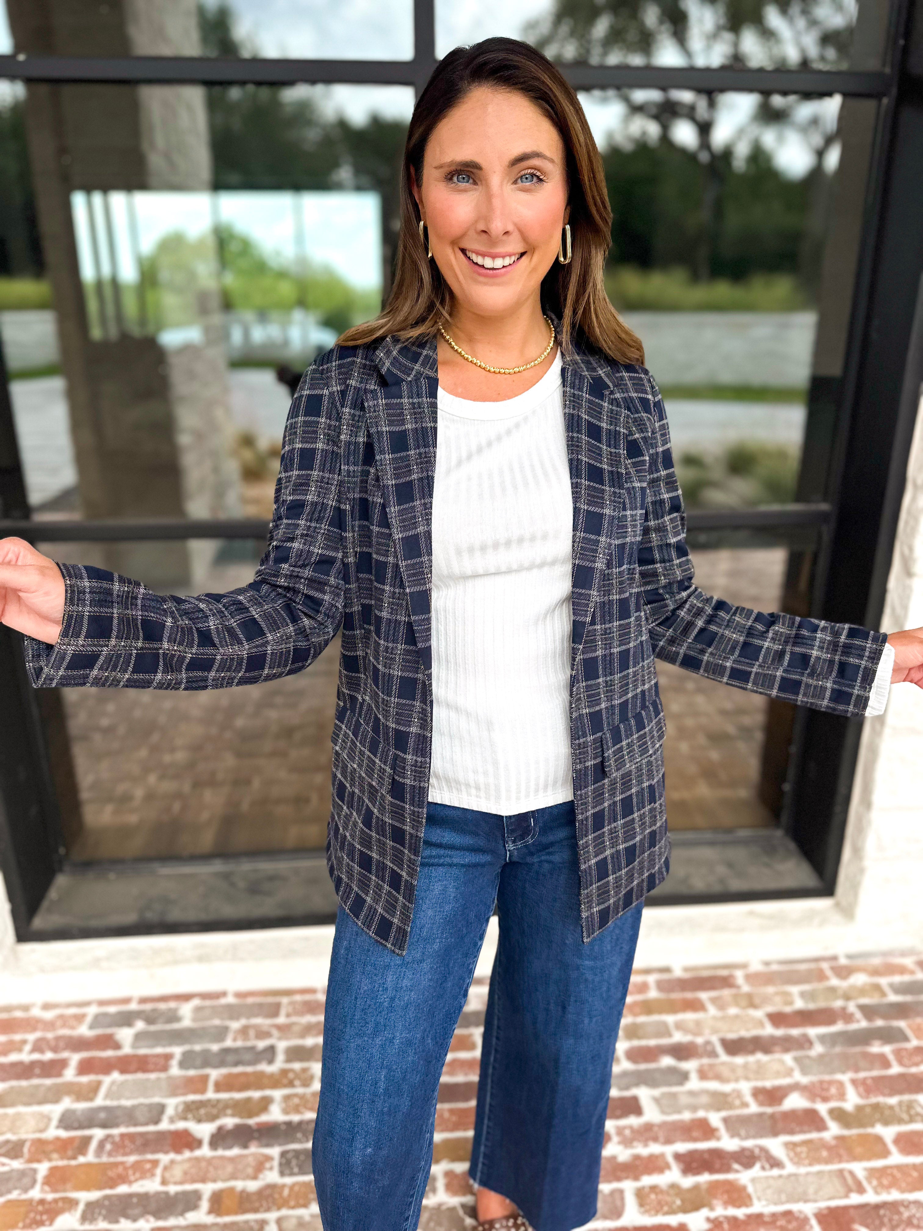 Liverpool - City Life Blazer-600 Outerwear-LIVERPOOL JEANS COMPANY-July & June Women's Fashion Boutique Located in San Antonio, Texas