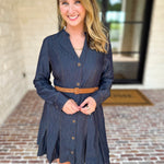 Current Air - Chic Denim Daydream Mini Dress-510 Mini-CURRENT AIR CLOTHING-July & June Women's Fashion Boutique Located in San Antonio, Texas