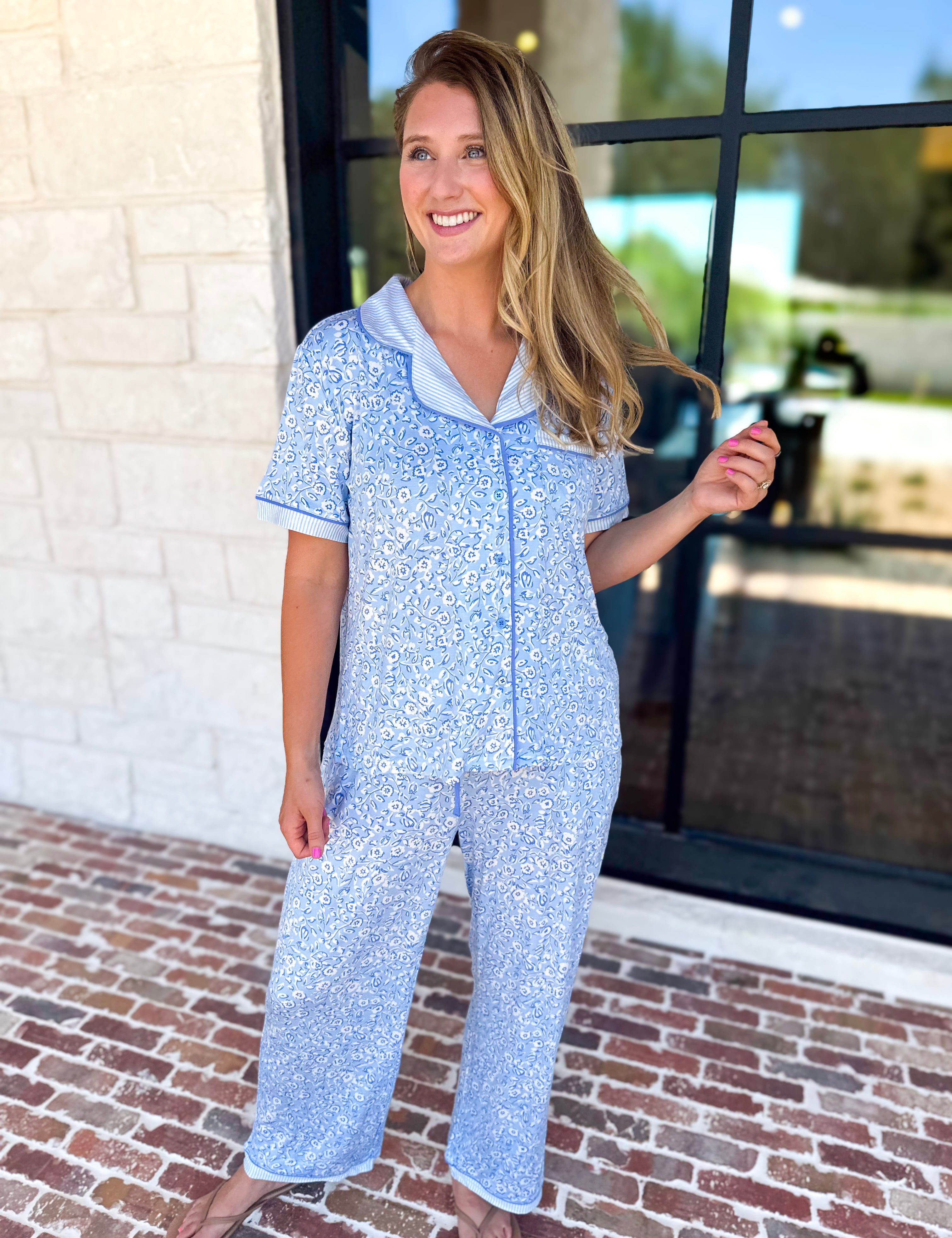 MARY SQUARE - Charlotte Pants PJ Set - Meadow Lane-300 Athleisure/Lounge-MARY SQUARE-July & June Women's Fashion Boutique Located in San Antonio, Texas