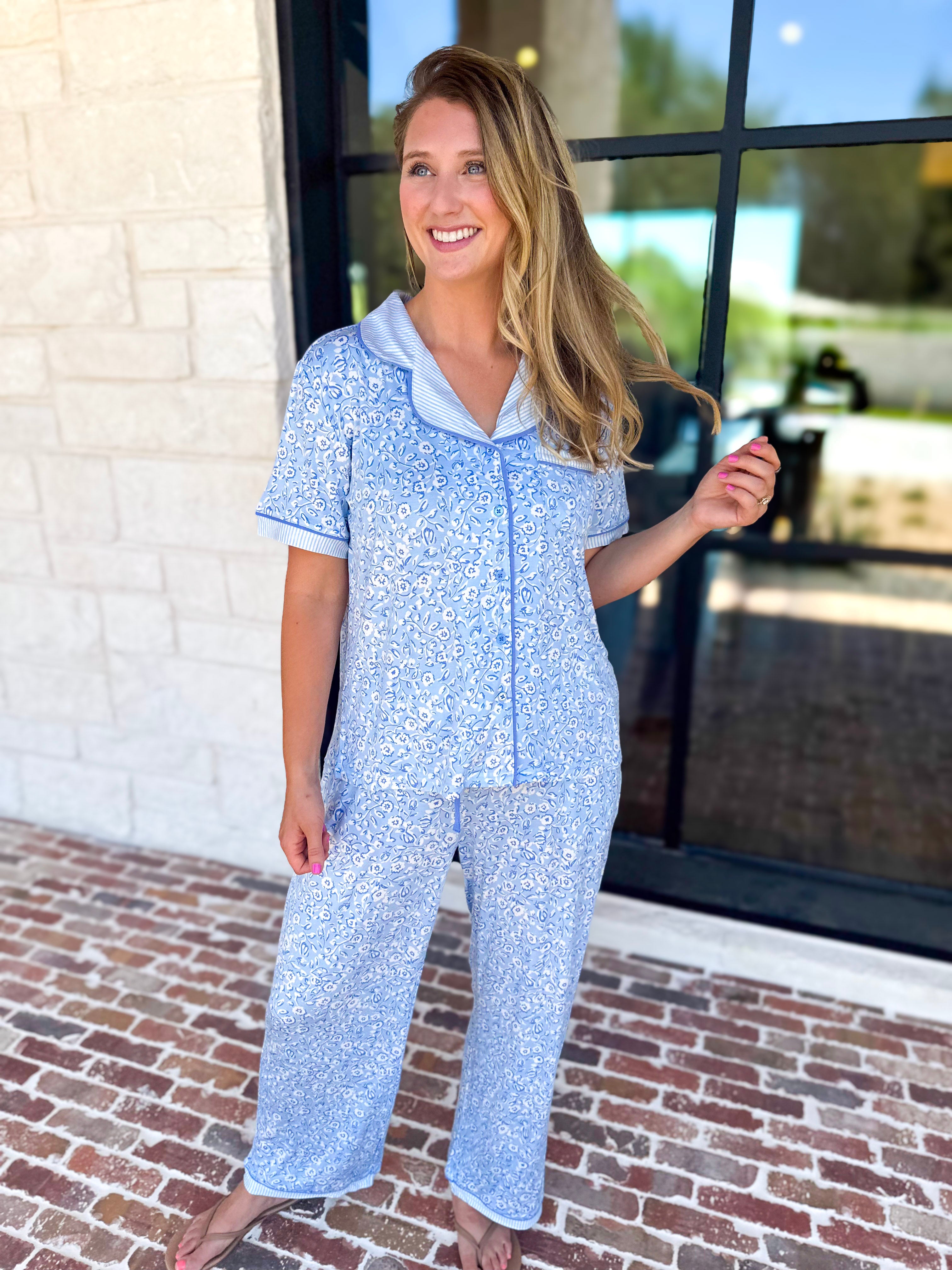 MARY SQUARE - Charlotte Pants PJ Set - Meadow Lane-300 Athleisure/Lounge-MARY SQUARE-July & June Women's Fashion Boutique Located in San Antonio, Texas