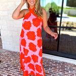 Shell & Shine Halter Midi Dress-500 Midi-ENTRO-July & June Women's Fashion Boutique Located in San Antonio, Texas