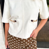 In Style Suede Top - Snow-200 Fashion Blouses-ENTRO-July & June Women's Fashion Boutique Located in San Antonio, Texas