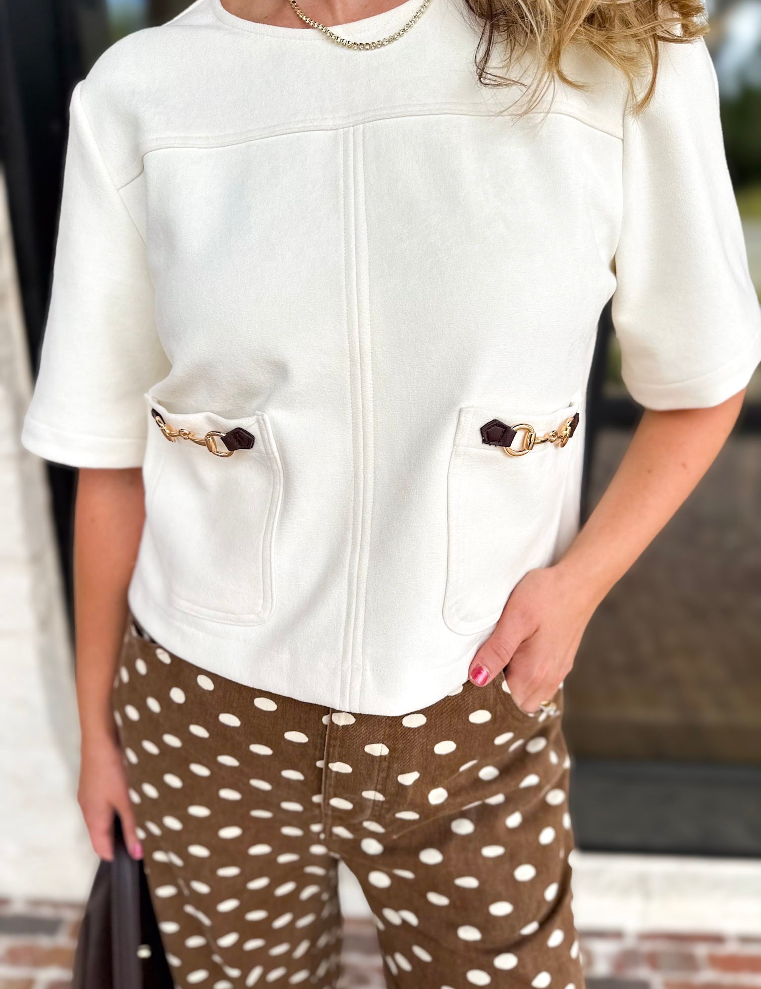 In Style Suede Top - Snow-200 Fashion Blouses-ENTRO-July & June Women's Fashion Boutique Located in San Antonio, Texas