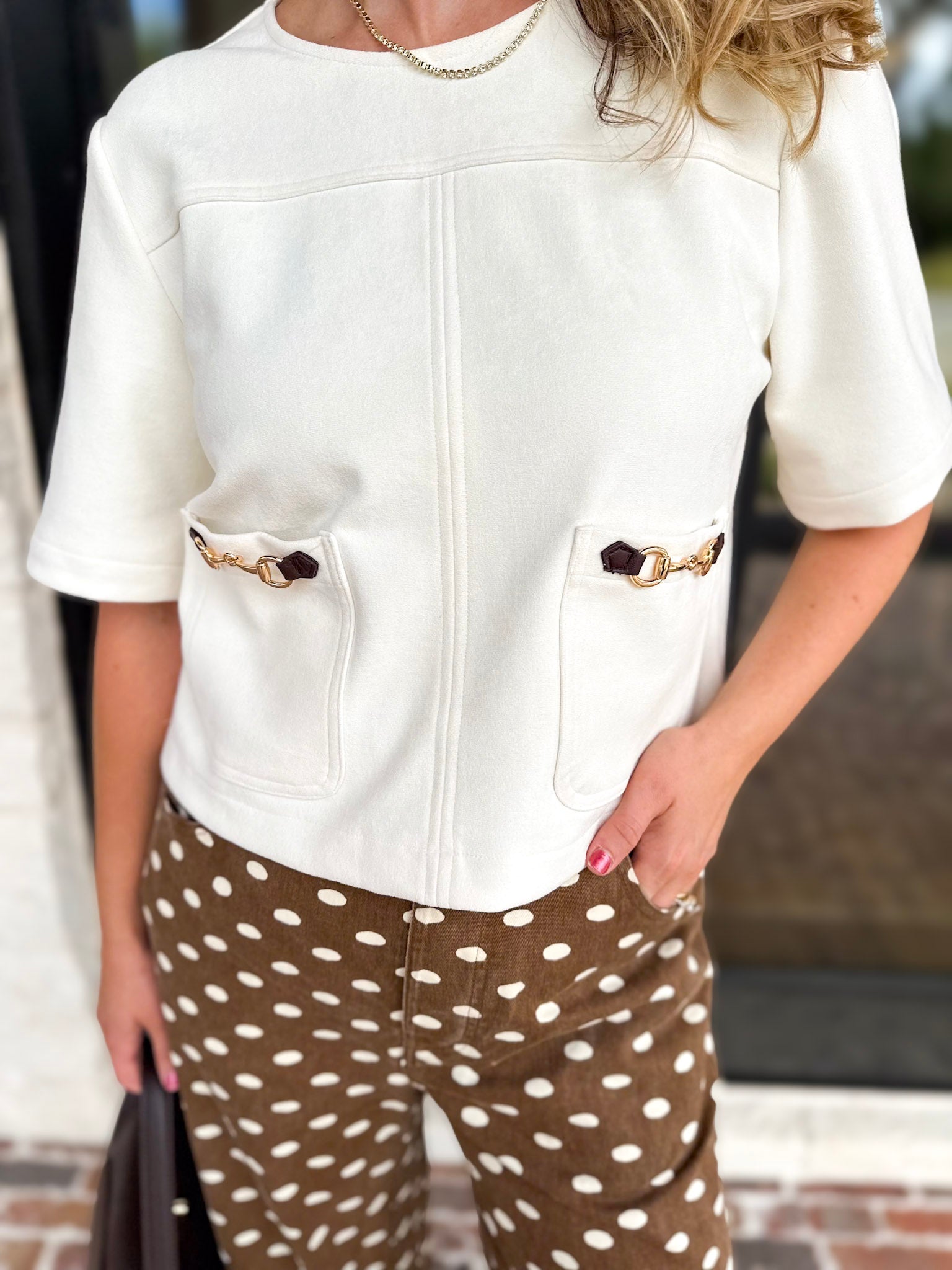 In Style Suede Top - Snow-200 Fashion Blouses-ENTRO-July & June Women's Fashion Boutique Located in San Antonio, Texas