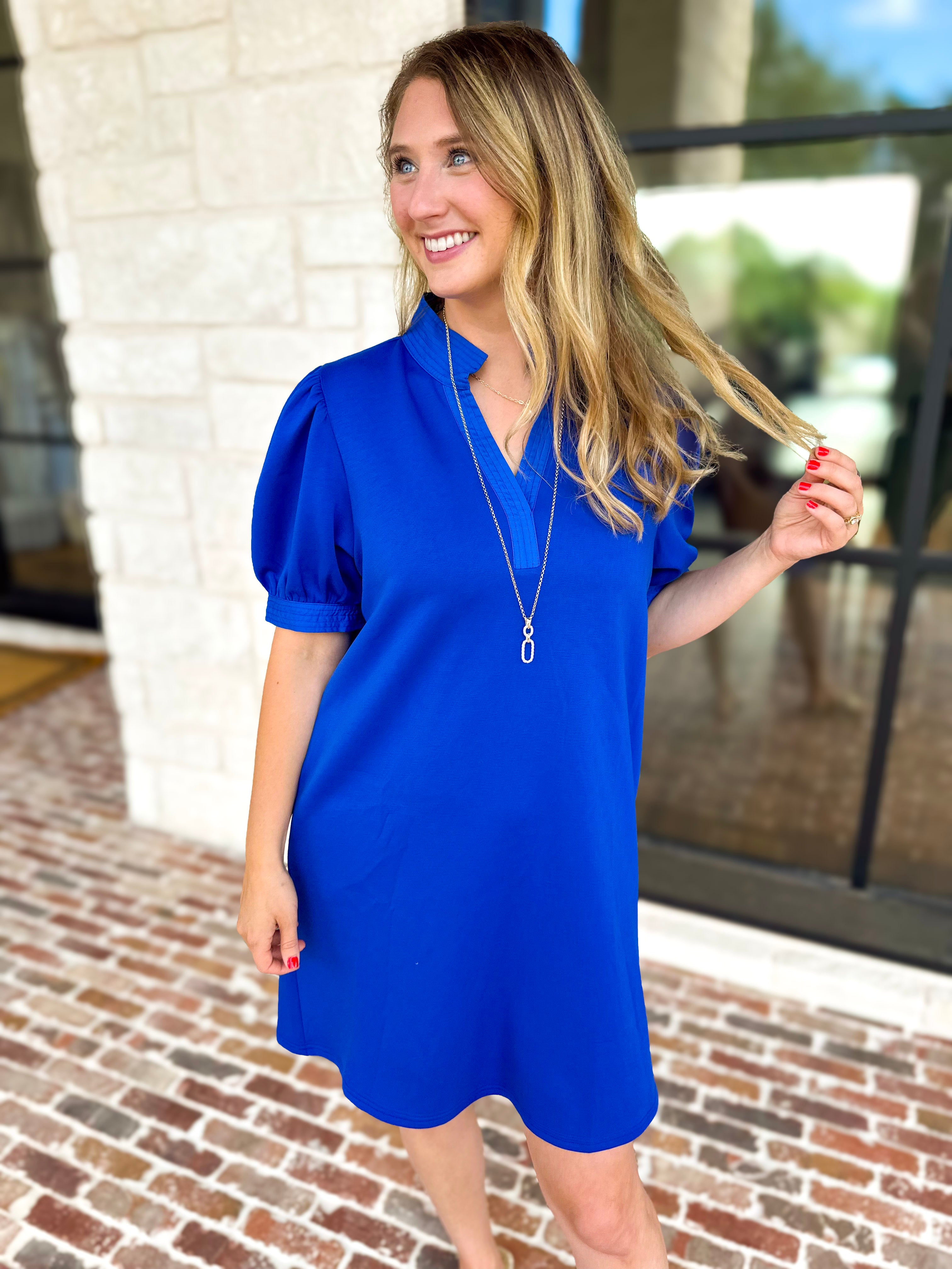 Refined Mini Dress - Blue-510 Mini-JODIFL-July & June Women's Fashion Boutique Located in San Antonio, Texas