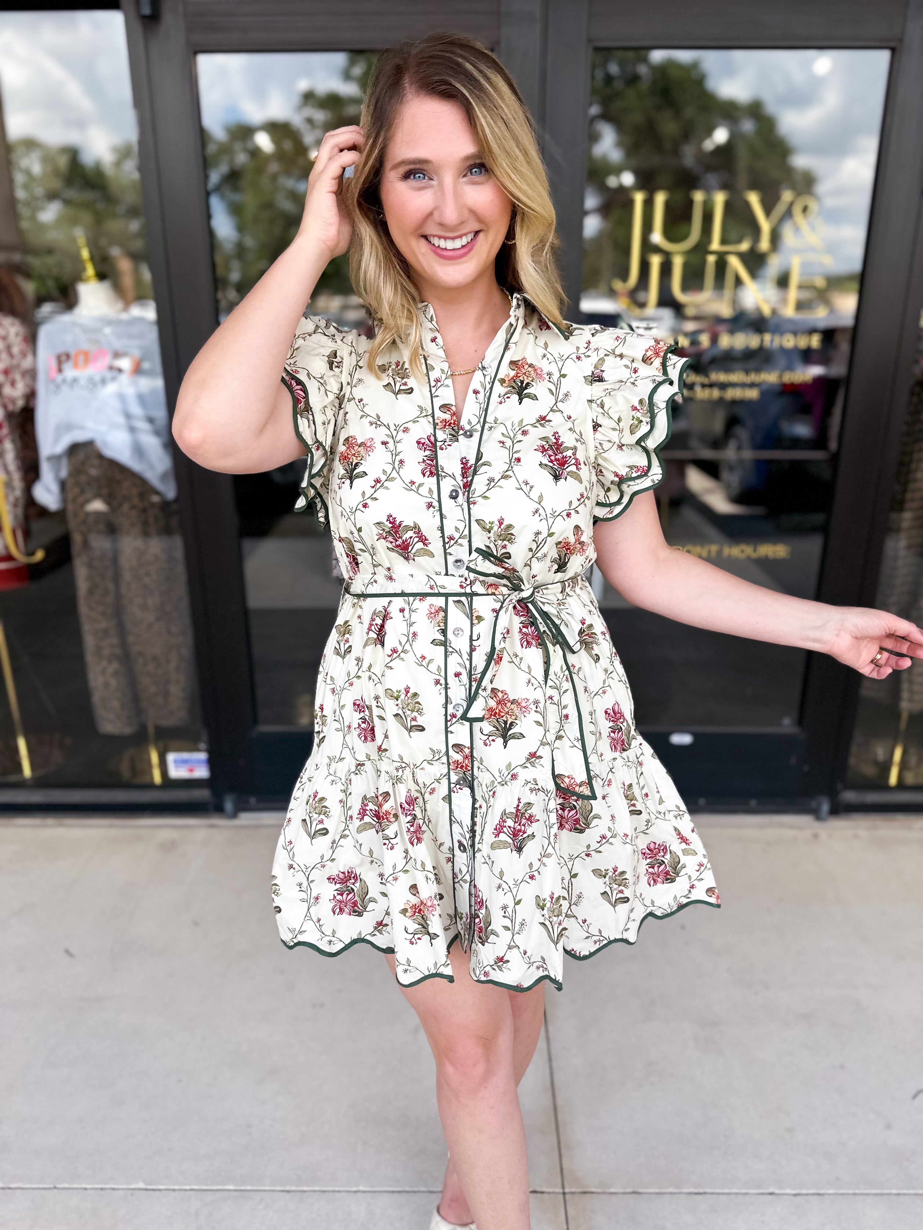 Floral Elegance Mini Dress-510 Mini-ENTRO-July & June Women's Fashion Boutique Located in San Antonio, Texas