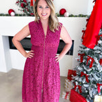 Elegant Lace Midi Dress - Merlot-500 Midi-FATE-July & June Women's Fashion Boutique Located in San Antonio, Texas