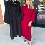 Classic Midi Dress - Deep Red-500 Midi-JODIFL-July & June Women's Fashion Boutique Located in San Antonio, Texas