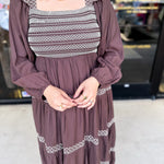 Mocha Boho Midi Dress-500 Midi-LISTICLE-July & June Women's Fashion Boutique Located in San Antonio, Texas