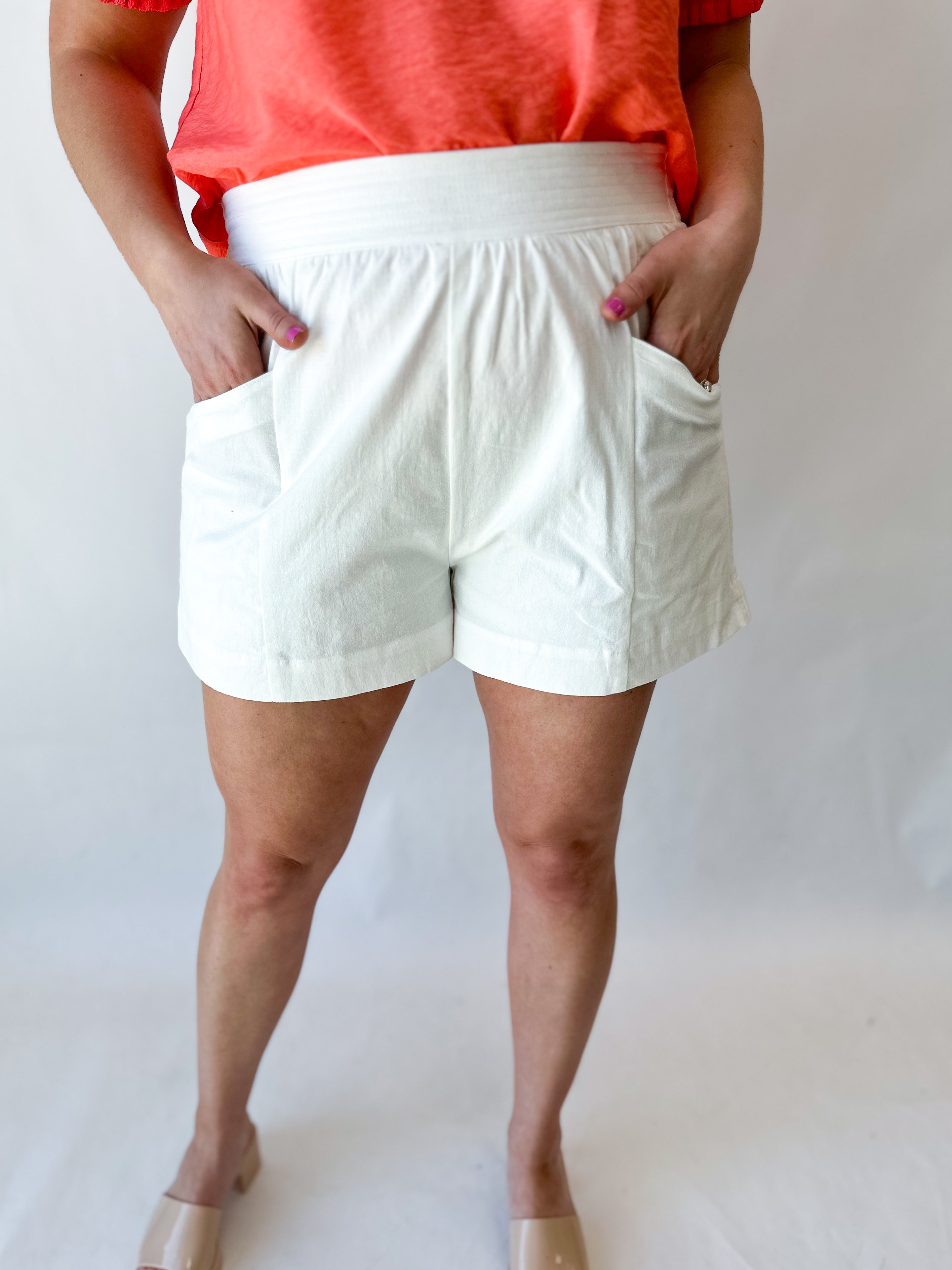 The Everyday Short - Ivory-410 Shorts/Skirts-ENTRO-July & June Women's Fashion Boutique Located in San Antonio, Texas