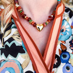 Treasure Jewels - Happy Little Things Heart Beaded Necklace-110 Jewelry & Hair-Treasure Jewels-July & June Women's Fashion Boutique Located in San Antonio, Texas