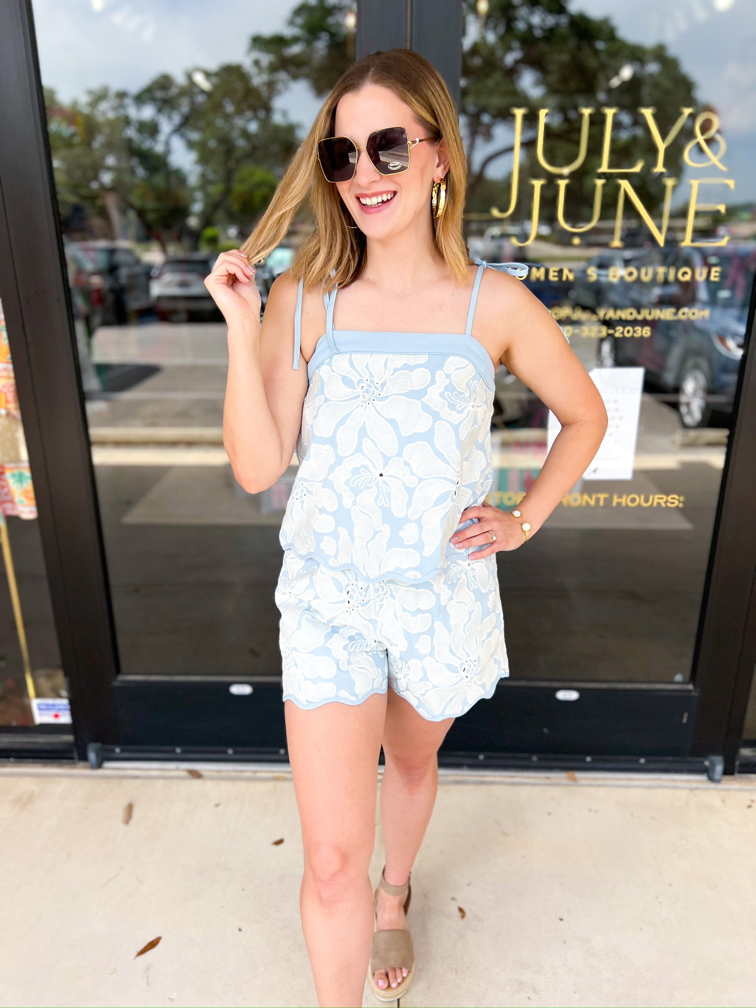 Sweet Blooms Short Set-510 Mini-ENTRO-July & June Women's Fashion Boutique Located in San Antonio, Texas