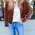 Golden Quilted Jacket-600 Outerwear-FATE-July & June Women's Fashion Boutique Located in San Antonio, Texas