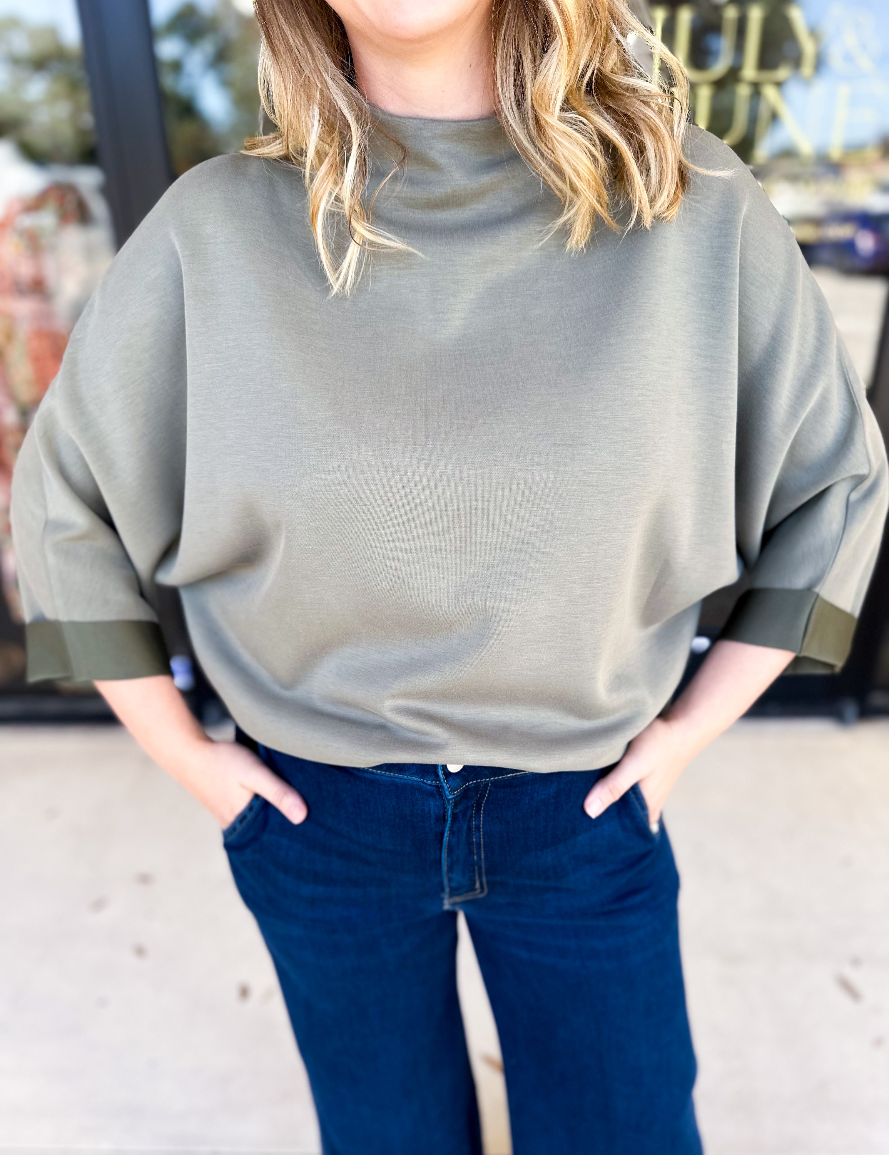 Softest Washed Olive Tee-210 Casual Blouses-FATE-July & June Women's Fashion Boutique Located in San Antonio, Texas