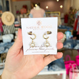 Natalie Wood - Carolina Mini Drop Earrings in Pearl-110 Jewelry & Hair-Natalie Wood-July & June Women's Fashion Boutique Located in San Antonio, Texas