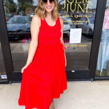The Summertime Savvy Midi Dress - Red-500 Midi-SKIES ARE BLUE-July & June Women's Fashion Boutique Located in San Antonio, Texas