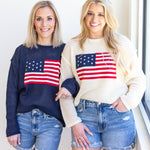 American Vintage Knit Sweater Top - Cream-230 Sweaters/Cardis-JODIFL-July & June Women's Fashion Boutique Located in San Antonio, Texas