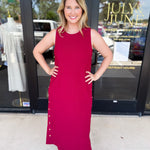 Casual Chic Midi Dress - Cherry-500 Midi-ENTRO-July & June Women's Fashion Boutique Located in San Antonio, Texas