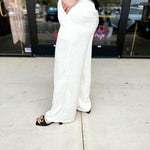 Classic Cream Wide Leg Trouser Pants-400 Pants-ALLIE ROSE-July & June Women's Fashion Boutique Located in San Antonio, Texas