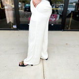 Classic Cream Wide Leg Trouser Pants-400 Pants-ALLIE ROSE-July & June Women's Fashion Boutique Located in San Antonio, Texas