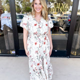 Autumn Garden Midi Dress-500 Midi-ENTRO-July & June Women's Fashion Boutique Located in San Antonio, Texas