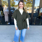 THML - Chic Knit Cardigan Wrap - Green-230 Sweaters/Cardis-THML-July & June Women's Fashion Boutique Located in San Antonio, Texas