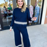 Sporty Knit Set-300 Athleisure/Lounge-SKIES ARE BLUE-July & June Women's Fashion Boutique Located in San Antonio, Texas