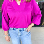 Everyday Comfy Long Sleeve - Pink-210 Casual Blouses-JODIFL-July & June Women's Fashion Boutique Located in San Antonio, Texas