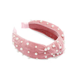 Velvet & Pearls Knotted Headband - Blush-130 ACCESSORIES-SHIRALEAH-July & June Women's Fashion Boutique Located in San Antonio, Texas