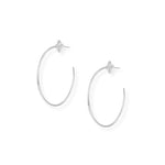 Natalie Wood - Heirloom Cross Hoop Earrings - Silver-110 Jewelry & Hair-Natalie Wood-July & June Women's Fashion Boutique Located in San Antonio, Texas