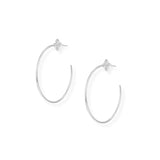 Natalie Wood - Heirloom Cross Hoop Earrings - Silver-110 Jewelry & Hair-Natalie Wood-July & June Women's Fashion Boutique Located in San Antonio, Texas