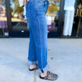 Vervet - Mid Rise Ankle Cuffed Jeans-400 Pants-VEVERT BY FLYING MONKEY-July & June Women's Fashion Boutique Located in San Antonio, Texas