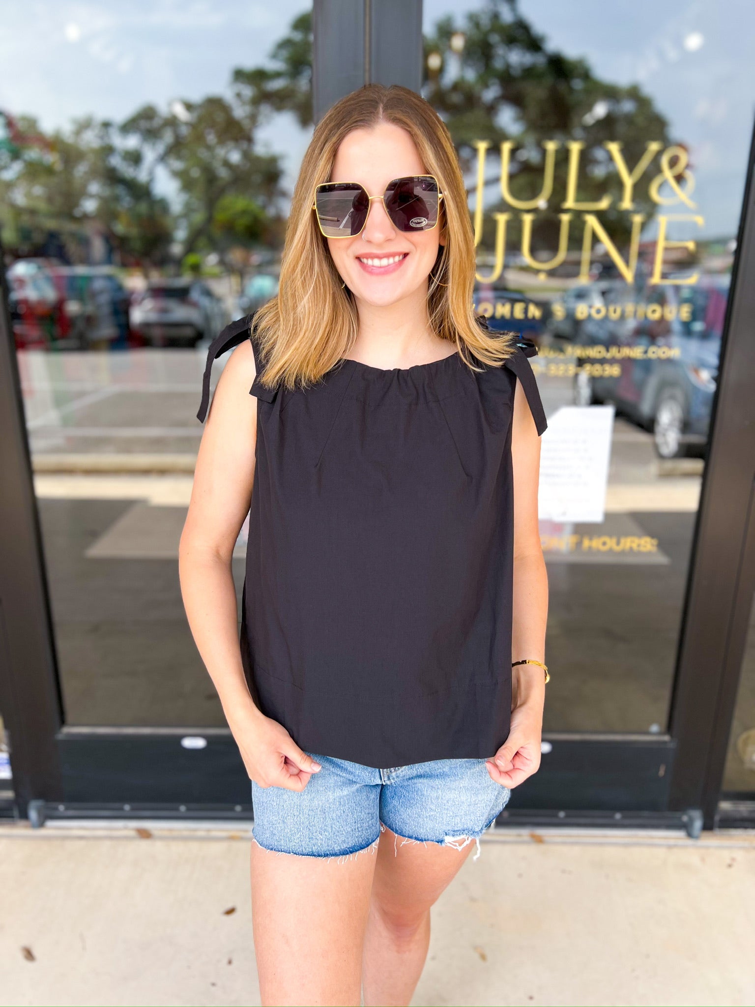 The Classic Cami - Black-200 Fashion Blouses-PINCH-July & June Women's Fashion Boutique Located in San Antonio, Texas