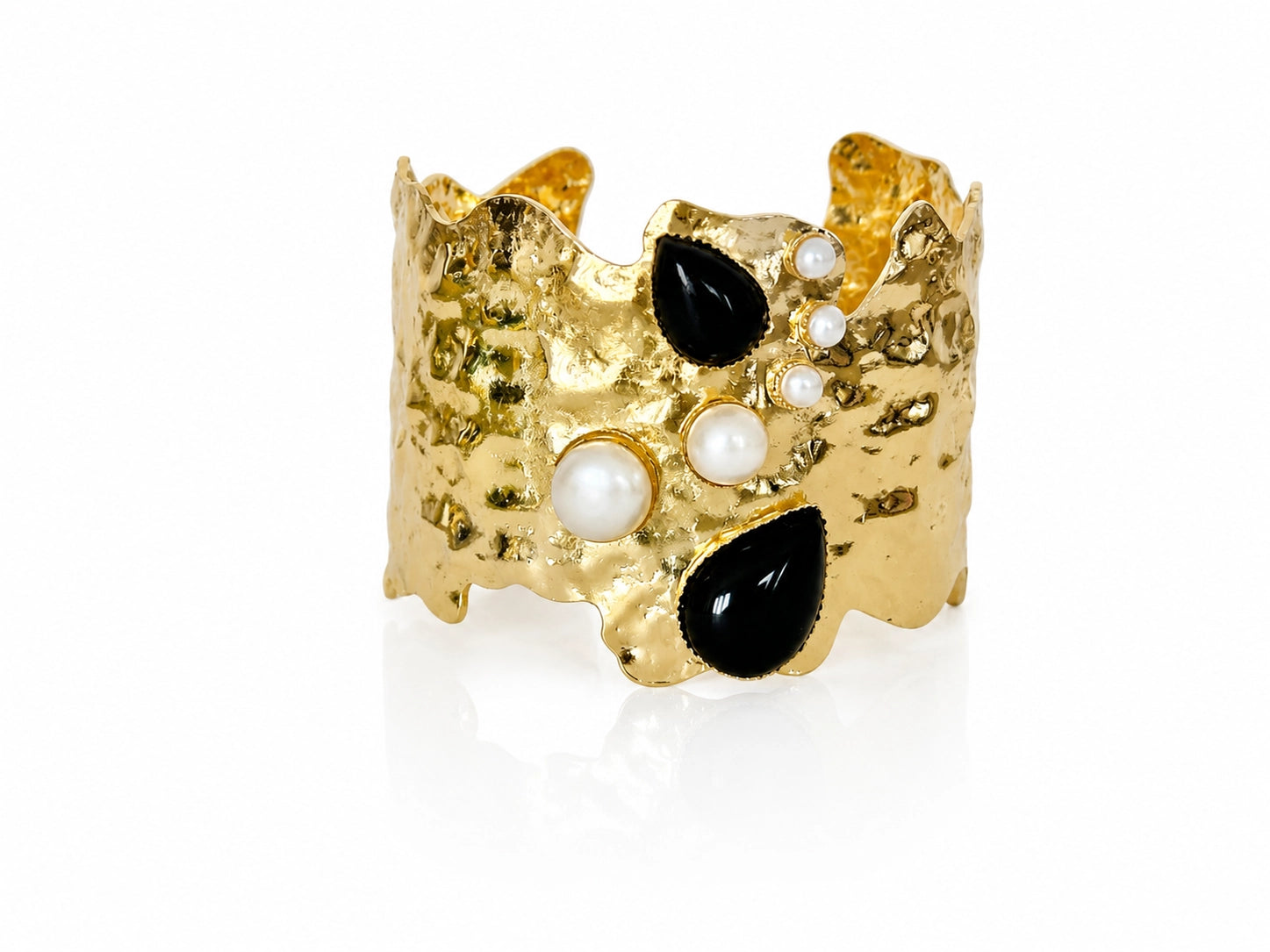 Easton Elle - Ultra Haven Cuff - Onyx & Pearl-110 Jewelry & Hair-Easton Elle-July & June Women's Fashion Boutique Located in San Antonio, Texas