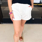Upscale Shorts - Ivory-410 Shorts/Skirts-ENTRO-July & June Women's Fashion Boutique Located in San Antonio, Texas
