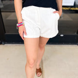 Upscale Shorts - Ivory-410 Shorts/Skirts-ENTRO-July & June Women's Fashion Boutique Located in San Antonio, Texas