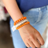 Michelle McDowell - Bracelet Set - Orange & White-110 Jewelry & Hair-Michelle McDowell-July & June Women's Fashion Boutique Located in San Antonio, Texas