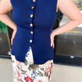 The Sophie Vest - Navy-600 Outerwear-SKIES ARE BLUE-July & June Women's Fashion Boutique Located in San Antonio, Texas