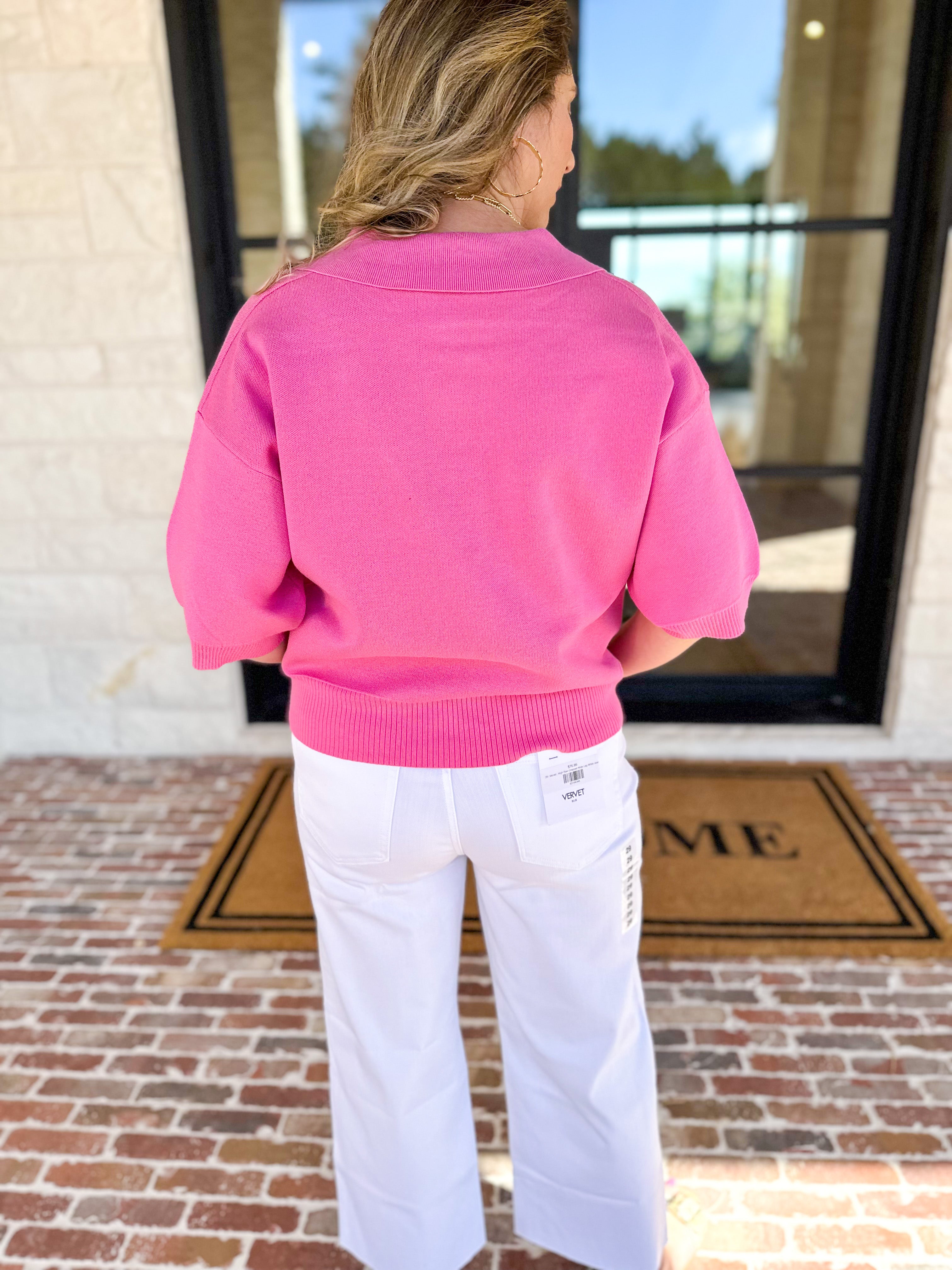 The Go-To Girl Sweater Top - Pink-230 Sweaters/Cardis-ENTRO-July & June Women's Fashion Boutique Located in San Antonio, Texas