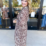The Wrenlee Wrap Midi Dress - Chocolate Brown-500 Midi-POLOGRAM-July & June Women's Fashion Boutique Located in San Antonio, Texas