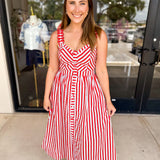 The Harbor Midi Dress - Red-500 Midi-SKIES ARE BLUE-July & June Women's Fashion Boutique Located in San Antonio, Texas