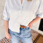 Stripe Dolman Blouse - Sage-200 Fashion Blouses-ALLIE ROSE-July & June Women's Fashion Boutique Located in San Antonio, Texas