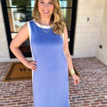 The Casual Cutie Midi Dress - Blue-500 Midi-ENTRO-July & June Women's Fashion Boutique Located in San Antonio, Texas