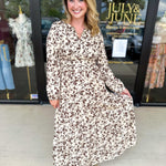 Fall Days Floral Midi Dress-500 Midi-POLOGRAM-July & June Women's Fashion Boutique Located in San Antonio, Texas