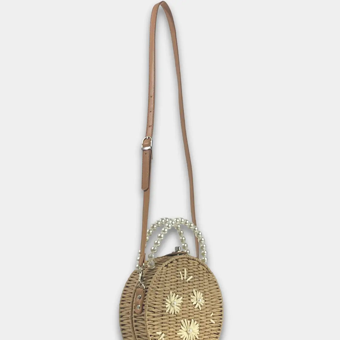 Maria Victoria - Lush Rattan Purse - Brown-130 Accessories-MARIA VICTORIA-July & June Women's Fashion Boutique Located in San Antonio, Texas