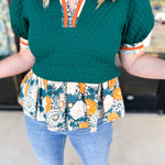 Green Harvest Blouse-200 Fashion Blouses-ENTRO-July & June Women's Fashion Boutique Located in San Antonio, Texas