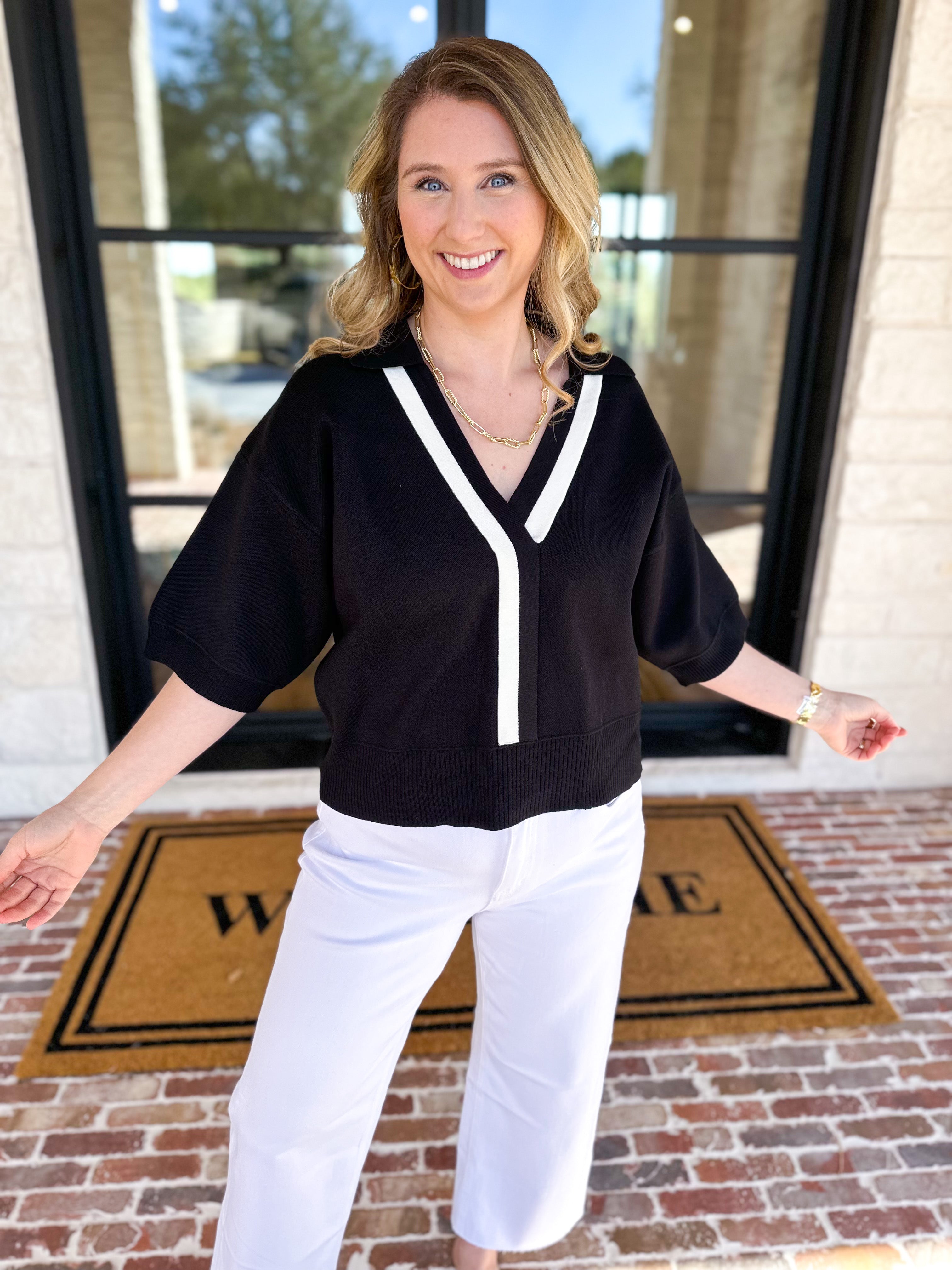 The Go-To Girl Sweater Top - Black-230 Sweaters/Cardis-ENTRO-July & June Women's Fashion Boutique Located in San Antonio, Texas