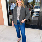 The Blair Blazer - Olive-600 Outerwear-SKIES ARE BLUE-July & June Women's Fashion Boutique Located in San Antonio, Texas
